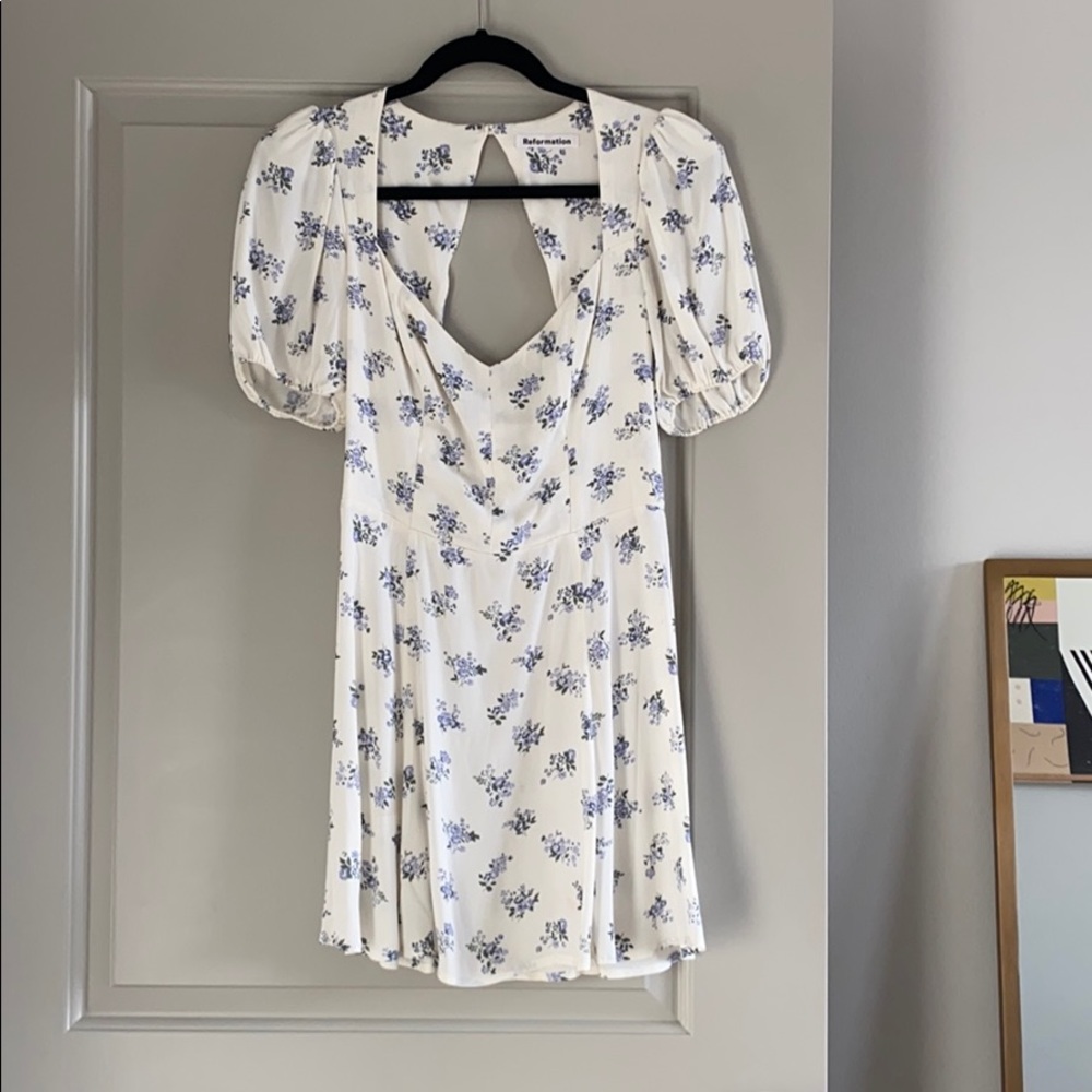 COPY - Reformation floral white dress size 8